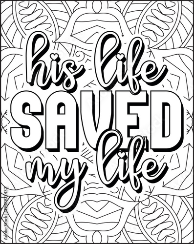 Bible Verse Quote Coloring Page for Adults. Holy Bible Quote Mandala Coloring Page