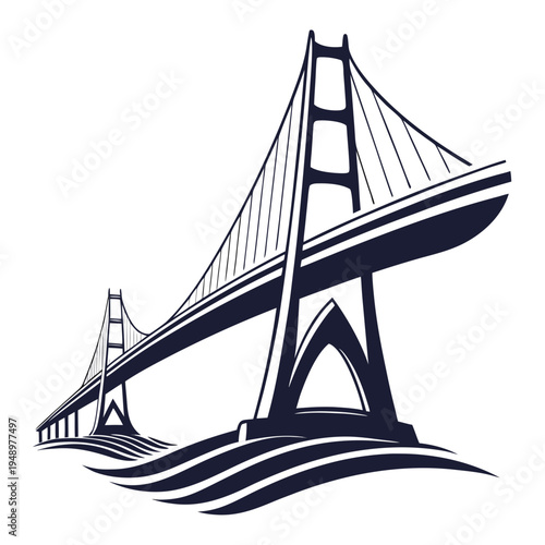 Golden gate bridge illustration - san francisco landmark with suitable for