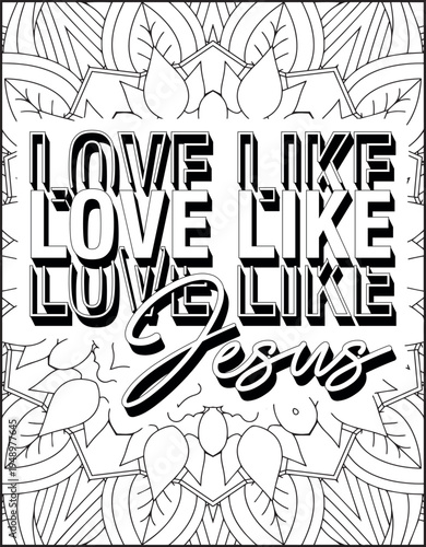 Bible Verse Quote Coloring Page for Adults. Holy Bible Quote Mandala Coloring Page
