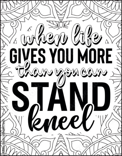 Bible Verse Quote Coloring Page for Adults. Holy Bible Quote Mandala Coloring Page