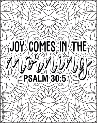 Bible Verse Quote Coloring Page for Adults. Holy Bible Quote Mandala Coloring Page