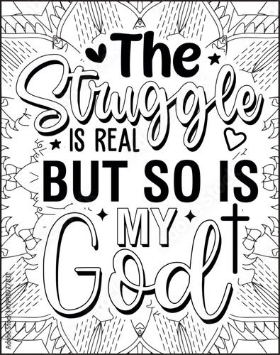 Bible Verse Quote Coloring Page for Adults. Holy Bible Quote Mandala Coloring Page