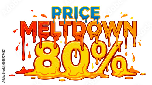 Price Meltdown 80 Percent Off Discount Sale Banner