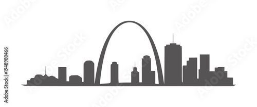 St Louis Gateway Arch and City Skyline Silhouette stlouis gatewayarch