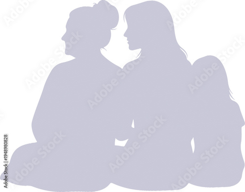 International mother's day line set silhouette of mother and child