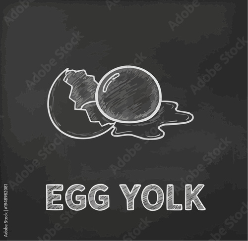Egg yolk illustration on a black background