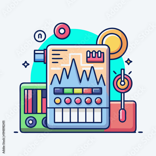 Electronic music production equipment with waveform display