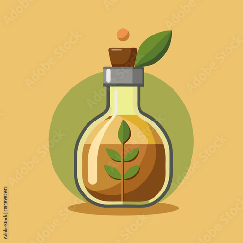 Herbal Oil Bottle with Plant Infusion