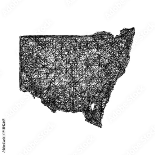 Sketch New South Wales outline map design