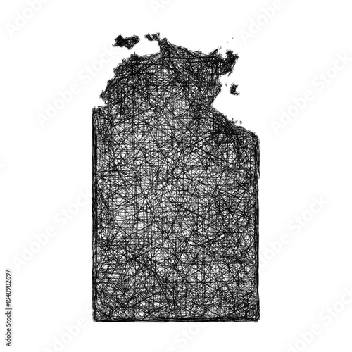 Sketch Northern Territory outline map design