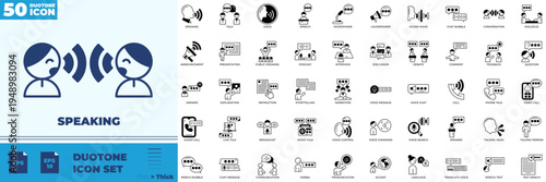 Speaking Duotone Editable Icons set