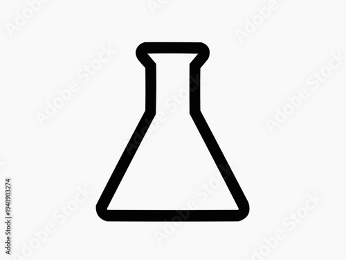 Laboratory flask icon outline on white background 
