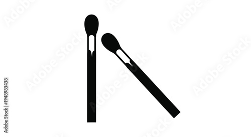 Two black matchsticks depicted in a simple graphic style