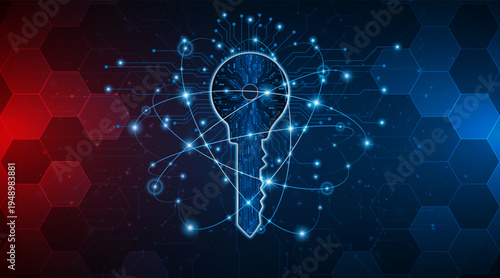 technology circuit board key icon. Cyber ​​data security and privacy concept. modern technology innovation concept background