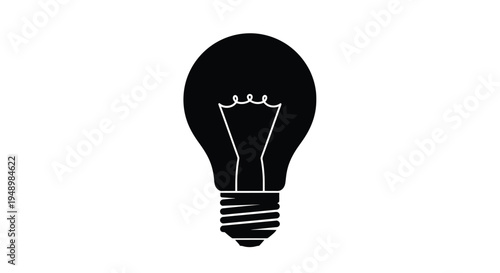 Simple black and white illustration of a classic incandescent light bulb