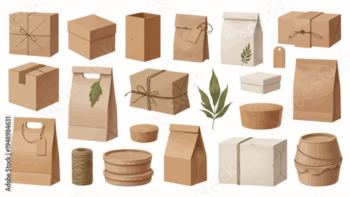 Collection of Brown Cardboard Packaging Materials.