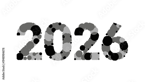 Number 2026 with Dots Pattern Design.