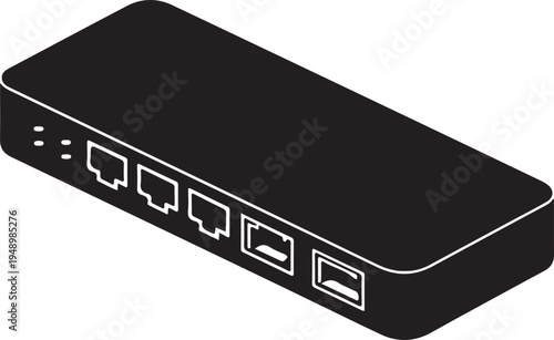 Network switch hub device silhouette