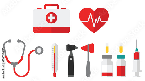 Medical first aid kit and emergency health care equipment collection