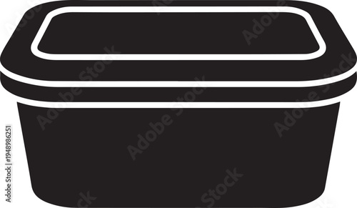 Plastic food container box silhouette