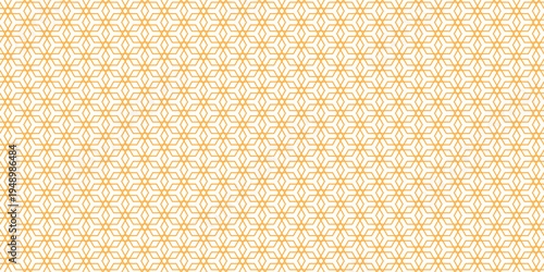 Hexagonal cube grid pattern, orange thin lines forming repeating isometric box shapes, clean vector texture.