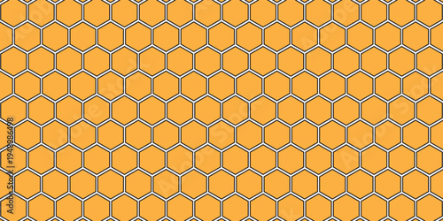 Modern geometric cube tiling background, orange outline isometric blocks arranged in seamless grid layout.