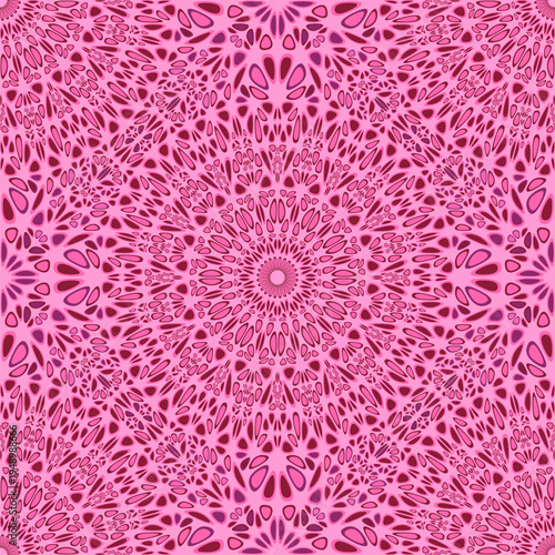 Abstract geometric floral mandala garden ornament pattern background design - bohemian pink vector art