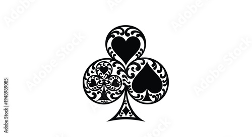 Intricate black clover design a detailed and ornate silhouette