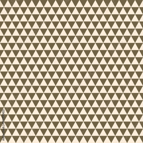 Seamless cream and olive brown geometric triangle pattern. Modern repeating background for wallpaper, packaging, textile, branding, and web design.