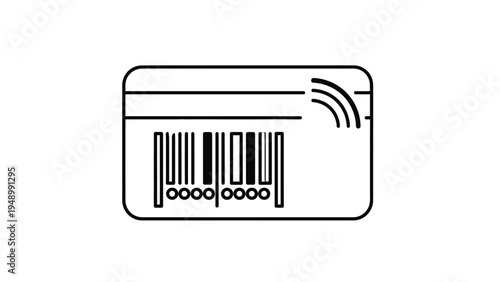 Simple Line Drawing of Credit Card.