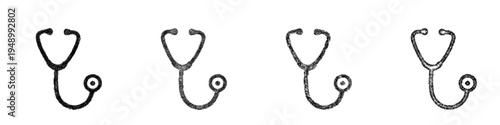Sketch stethoscope icon design set