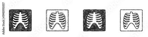 Sketch x ray icon design set