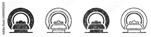 Sketch ct scan icon design set