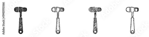 Sketch reflex hammer icon design set
