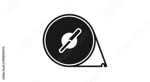Minimalist illustration of a black satellite dish with an attached arm