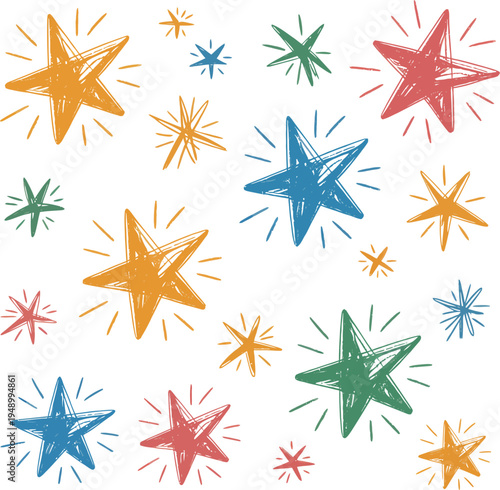 Colorful starburst explosion on white background