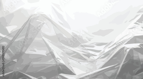 Abstract polygonal mountain landscape with geometric shapes in grayscale tones on white background