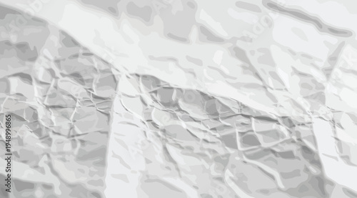 Crumpled white paper texture with creases and folds on surface