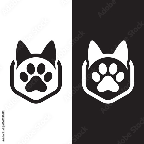 Pet Paw Shield Logo Animal Protection Care