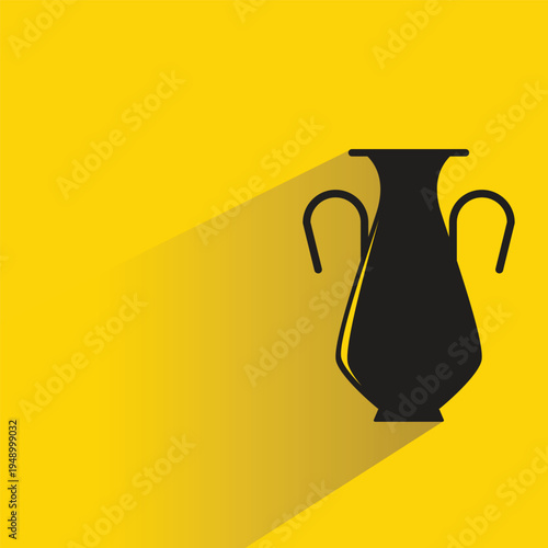 jar and vase icon with shadow on yellow background