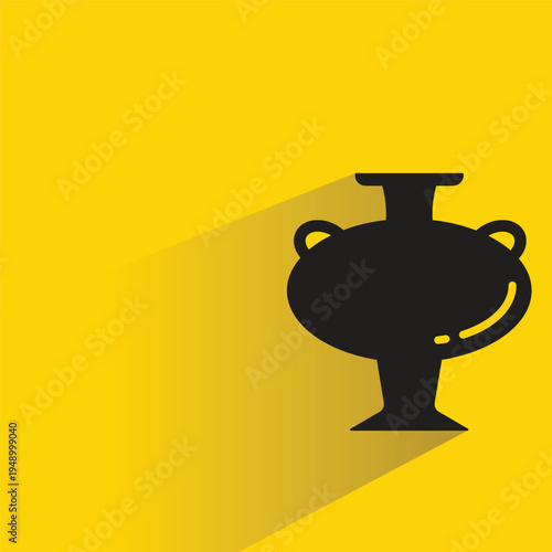 jar and vase icon with shadow on yellow background
