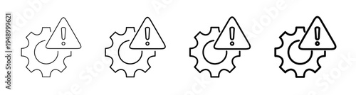 Crisis Management and Maintenance Warning Icon Line Art Vector illustration editable