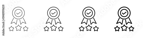 Brand Reputation and Excellence Award Icon Line Art Vector illustration editable