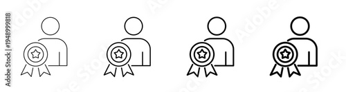 Brand Ambassador and Brand Advocate Profile Icon Line Art Vector illustration editable