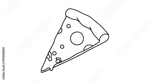 A single slice of cheese pizza with a round pepperoni topping isolated on transparent background, Vector