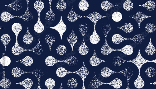 Fluid shapes dynamic seamless pattern, vector molecules endless abstract background, graphic style liquid in motion tiling wallpaper.