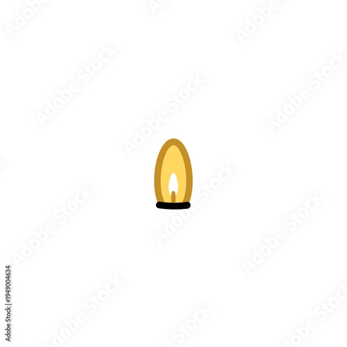 Minimalist Candle Flame Icon on White Background vector illustration