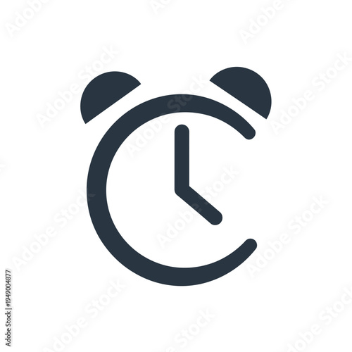 Minimalist Alarm Clock Icon vector illustration