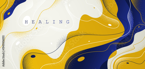 Abstract vector background with curvy fluid shapes, lava lamp curves art wallpaper, smooth lines amorphous watery style, flowing molten shapes.