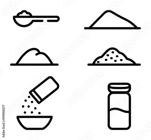 Salt and Spice Vector Icons Set